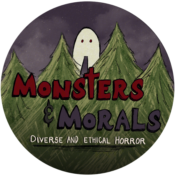 The Monsters And Morals Logo featuring an abnormally tall fresno night crawler behind pine trees and the team name in block text